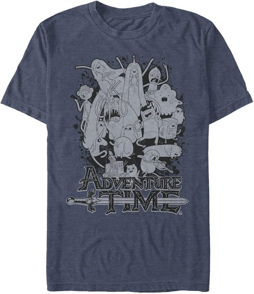 Adventure Time Men's Big & Tall Group Splat T-Shirt