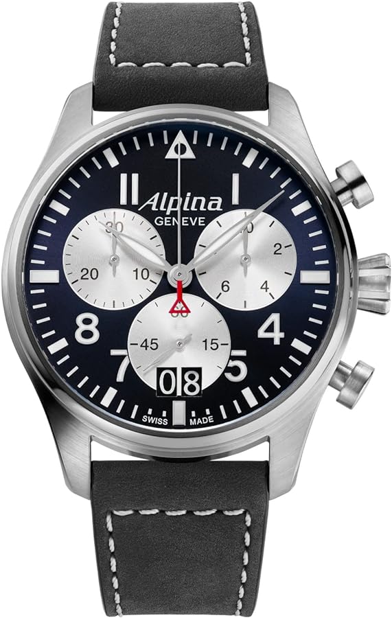 Alpina Men's Startimer Pilot Chronograph Big Date Watch, Swiss Quartz Movement, Sapphire Crystal 44mm