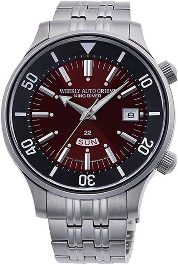 ORIENT RA-AA0D02R1HB Men's Weekly King Diver Stainless Steel Red Dial Day Date Automatic Watch