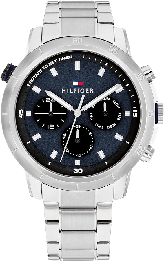 Tommy Hilfiger Sport Lux Watch for Men - Classic Multifunction Wristwatch for Him - Water-Resistant up to 5 ATM/50 Meters - Premium Fashion for Everyday Wear - 44mm