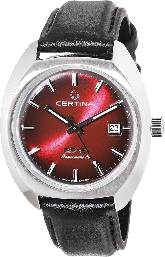 Certina, Mens, DS-2, Stainless Steel, Swiss Automatic, Watch, RED, Plastic, 20, (C0244071742100)