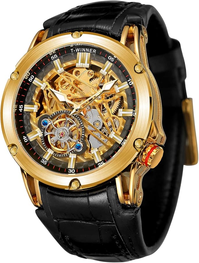 FORSINING Automatic Men Big Face Watch Powerful Exotic Self Winding Tourbillion Skeleton Watch