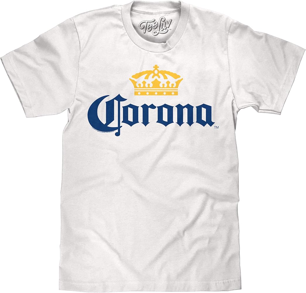 Tee Luv Men's Corona Beer Shirt - Corona Crown Brand Logo T-Shirt