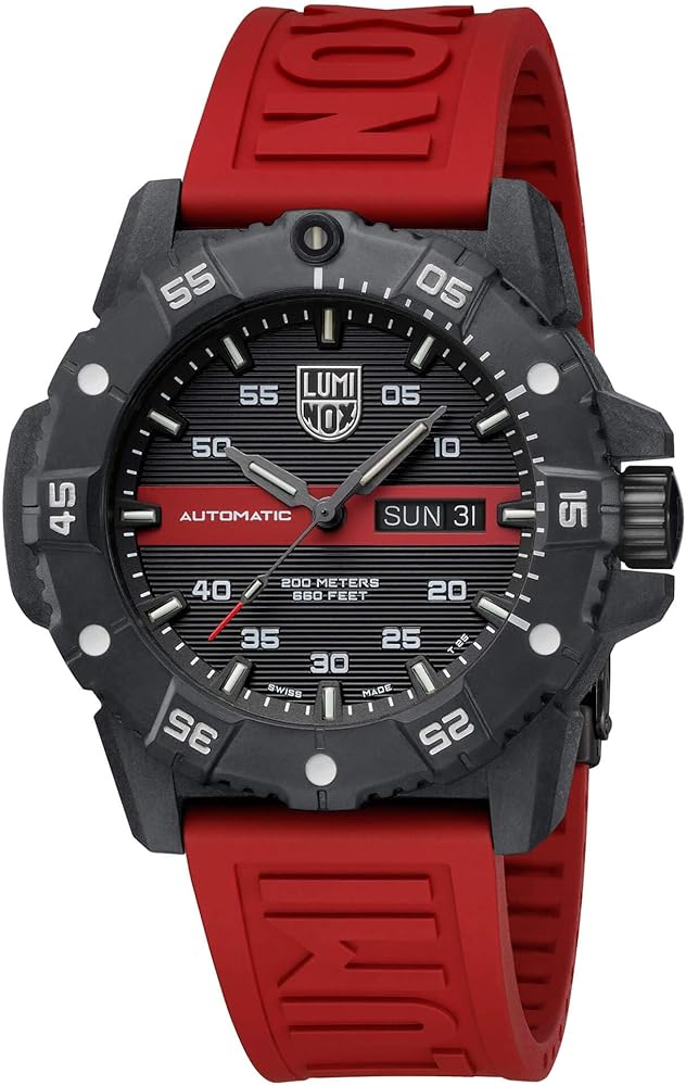 Luminox Master Carbon Seal Automatic 3860 Series Watch | 45mm Black|Red | 20ATM