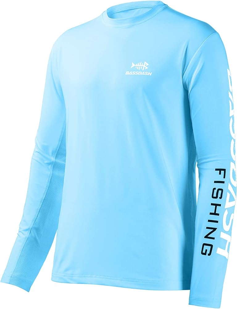 BASSDASH Fishing T Shirts for Men UV Sun Protection UPF 50+ Long Sleeve Tee T-Shirt