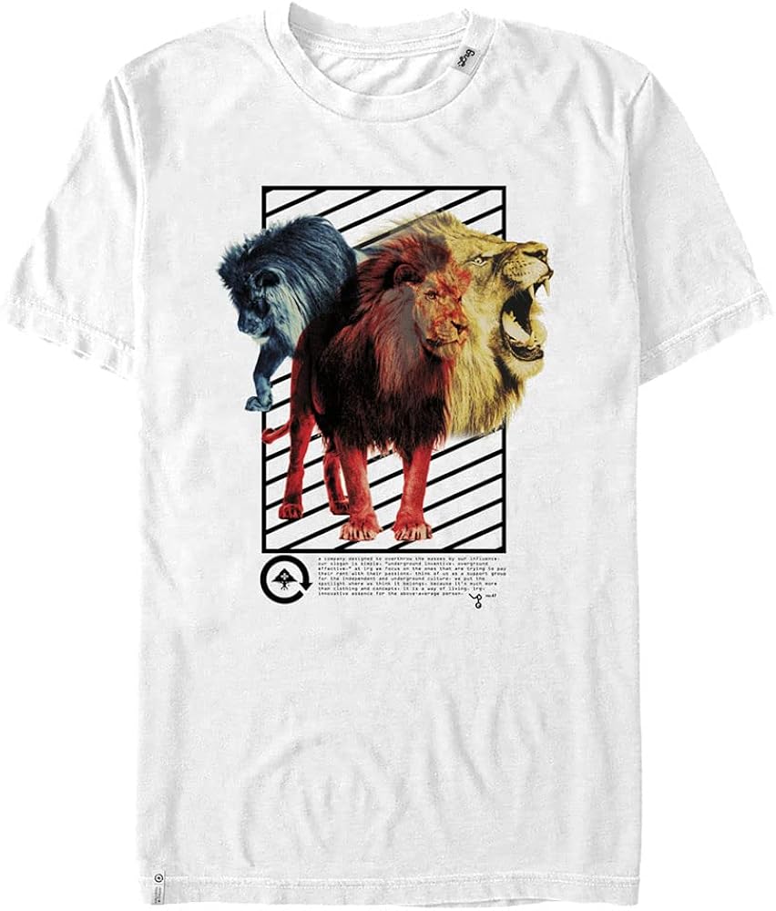 LRG Lifted Research Group Triple Lion Young Men's Short Sleeve Tee Shirt