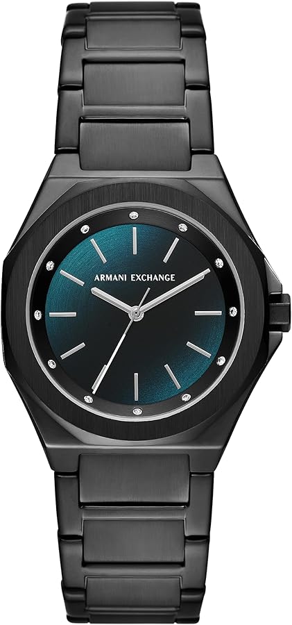 A|X Armani Exchange Women's Watch, Octagonal Three-Hand Watch for Women with Stainless Steel or Silicone Band