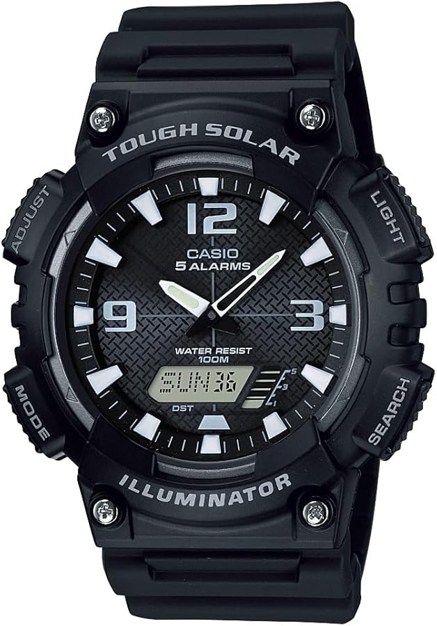 Casio AQS810W-1AVCF Men's AQ-S810W-1AV Solar Sport Combination Watch, black