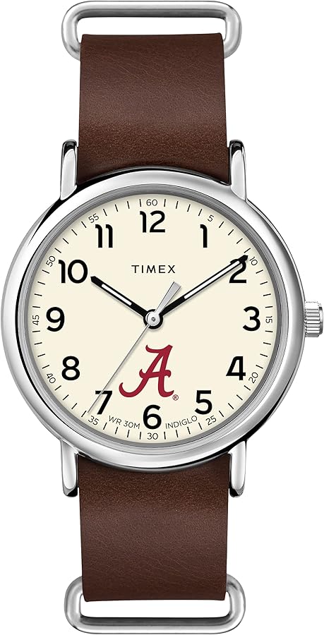 Men's Collegiate Weekender 40mm Quartz Leather Strap