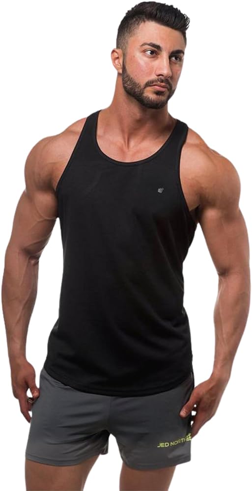 Jed North Men's Quick Dry Microfiber Bodybuilding Stringer Tank Top Y-Back Racerback