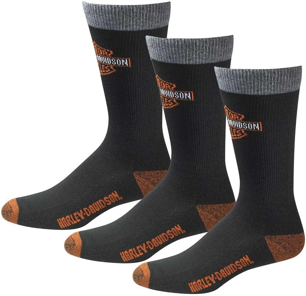 Harley-Davidson Men's UltraDri 3 Pack Poly Blend Riding Socks D99202870-001