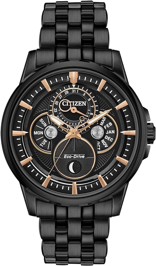 Citizen Men's Classic Calendrier Eco-Drive Watch, Moonphase Indicator, Month, Day and Date