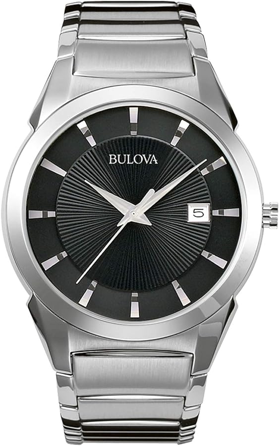 Bulova Men's 3-Hand Calendar Date Quartz Watch, Patterned Dial, 38mm, Style: 96B149