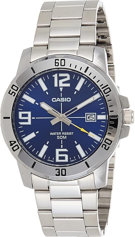 Casio Men's Diver Style Stainless Steel Watch (Model: MTPVD01D-2BV) (Blue Dial)