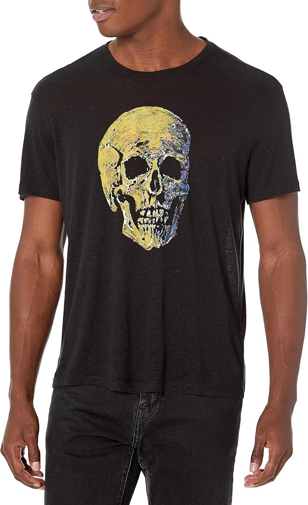 John Varvatos Men's Painted Skull Tee