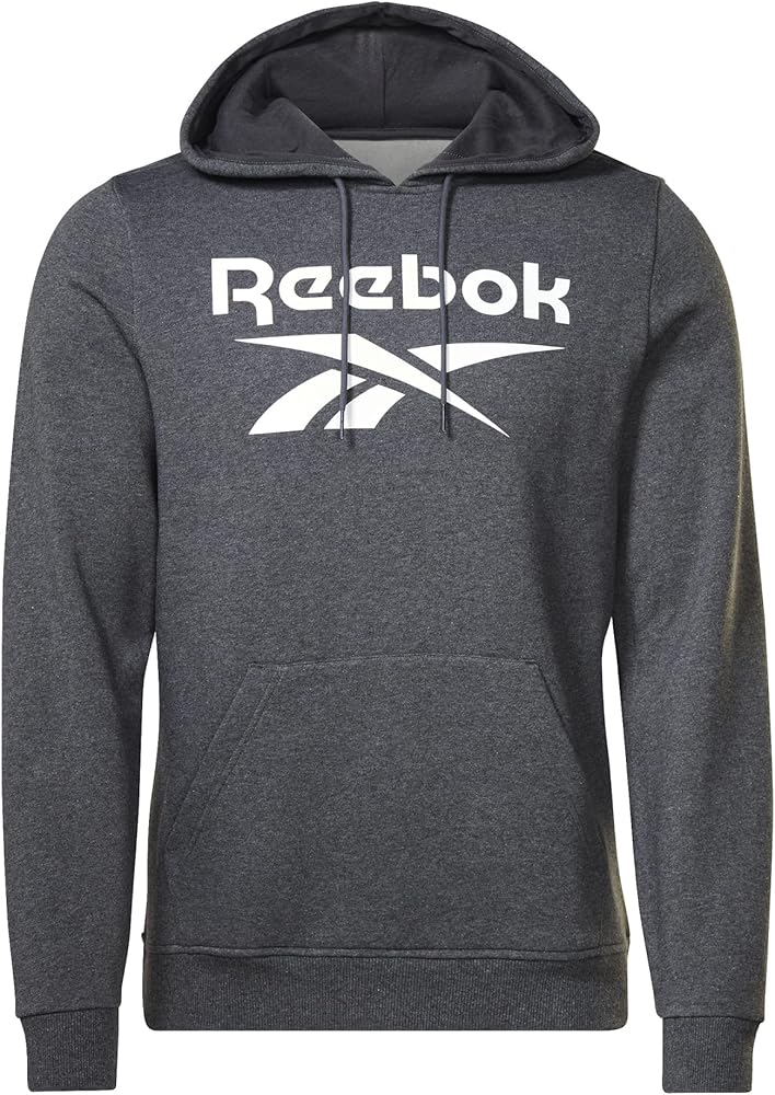 Reebok Men's Identity Fleece Stacked Logo Pullover Hoodie Sweatshirt