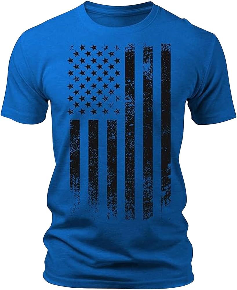 Patriotic Shirts for Men Big and Tall 1776 Funny 4th of July Shirt Crew Neck Short Sleeve T-Shirts Graphic Tees