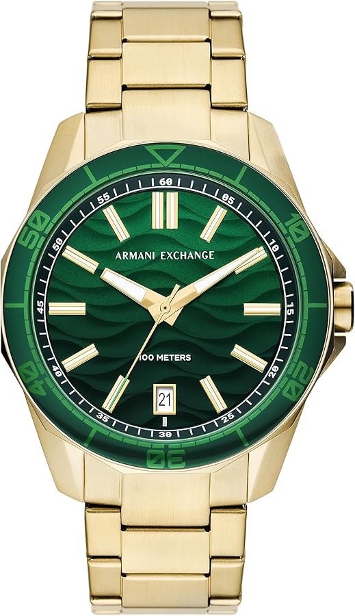 A|X Armani Exchange Dive-Inspired Sports Watch for Men with Stainless Steel or Silicone Band