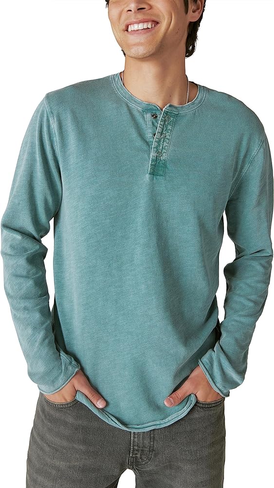 Lucky Brand Men's Weekend Slub Jersey Long Sleeve Henley