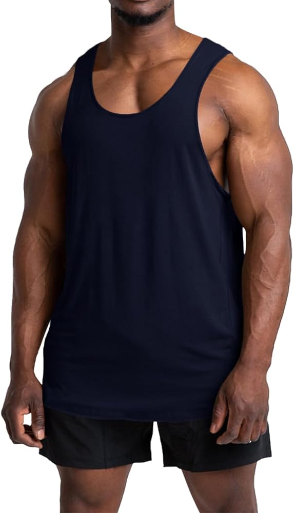 ZIWOCH Mens Workout Stringer Tank Tops Gym Muscle Cotton Shirt Sleeveless Training Bodybuilding Vest