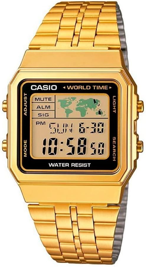 CASIO Men's Digital World TIME A500WGA-9DF Stainless Steel Watch