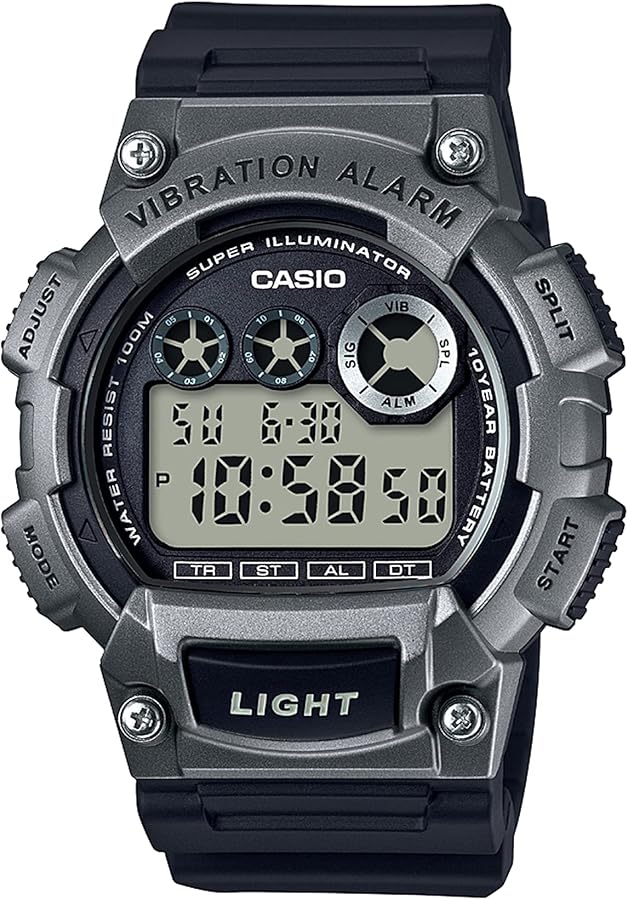 Casio Men's W-735H-1A3VCF Super Illuminator Digital Display Quartz Black Watch