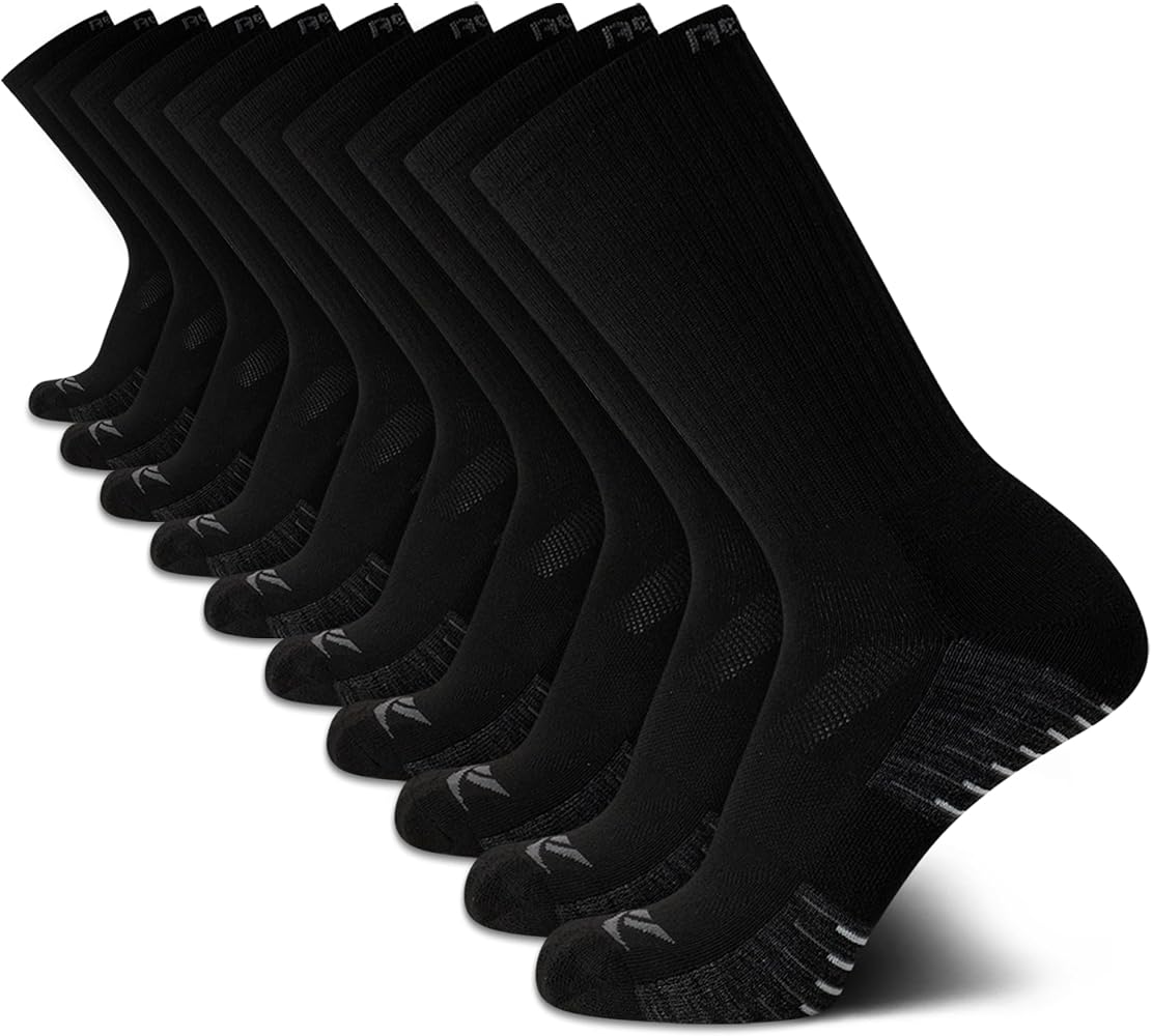 Reebok Men's Socks - Athletic Cushion Crew Socks(10 Pack)