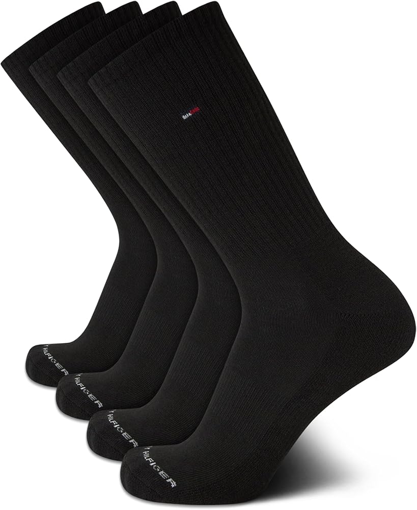 Tommy Hilfiger Men's Athletic Socks - Cushion Crew Socks (4 Pack)