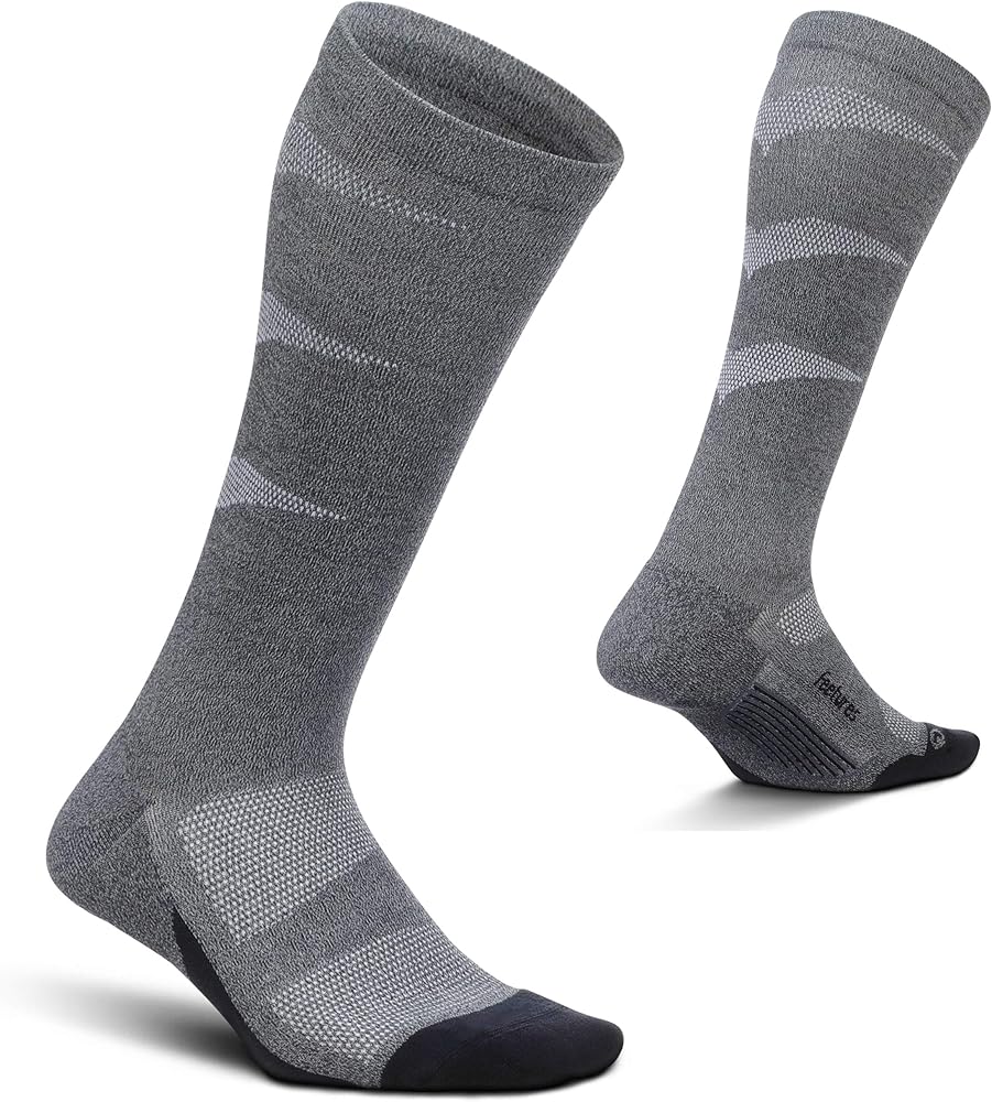 Feetures Graduated Compression Light Cushion Knee High - Compression Socks for Men & Women - Running & Athletic Recovery