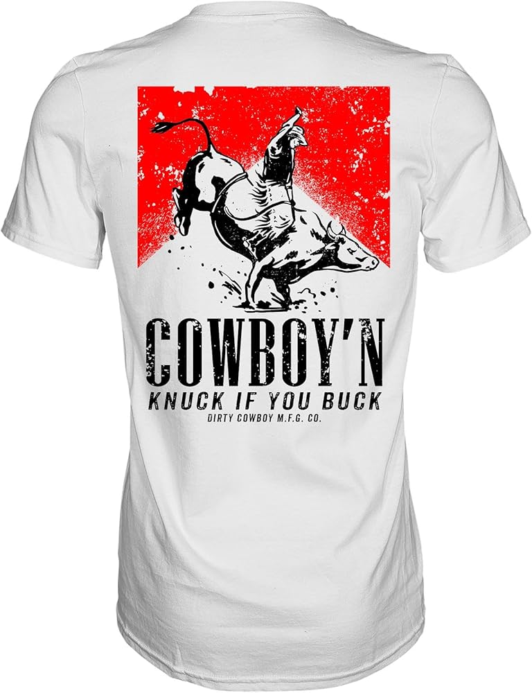 Combat Iron Men's Graphic Short Sleeve T-Shirt - Cowboy'N Knuck If You Buck Tee