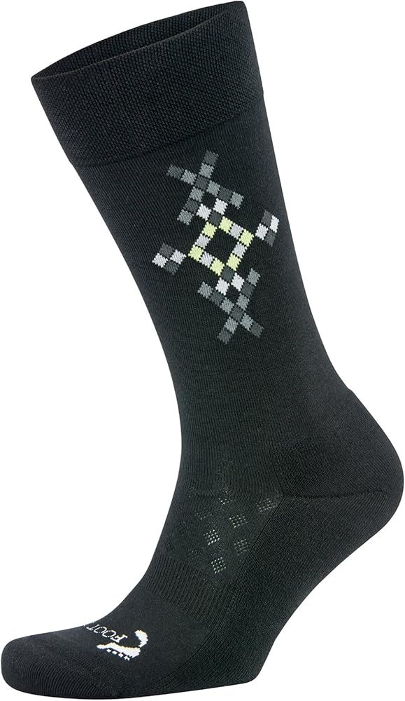 Harbinger Footzen by Balega Men's Argyle Crew, Black, Medium, (1-Pair)