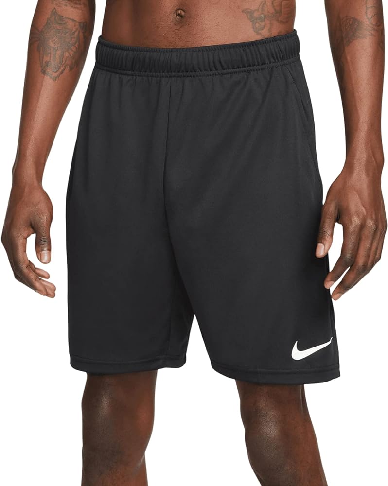 Nike Men's Dri-FIT Epic Knit 8in Training Shorts, Black/White, M