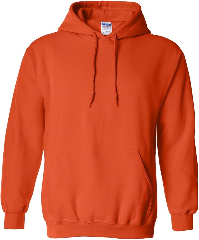 Hooded Pullover Sweat Shirt Heavy Blend 50/50 7.75 oz. by Gildan (Style# 18500) (Large, Orange)