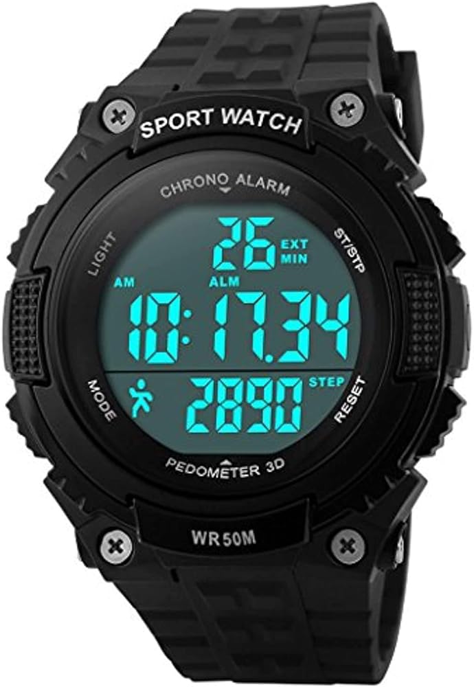 Gosasa Sports Waterproof Digital Fitness Watch Pedometer Multifunction Men's Wristwatches