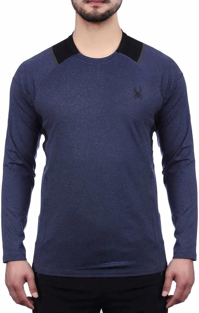 Spyder Mens Active Midweight Long Sleeve Baselayer Shirt (Large, Dust Navy Heather)