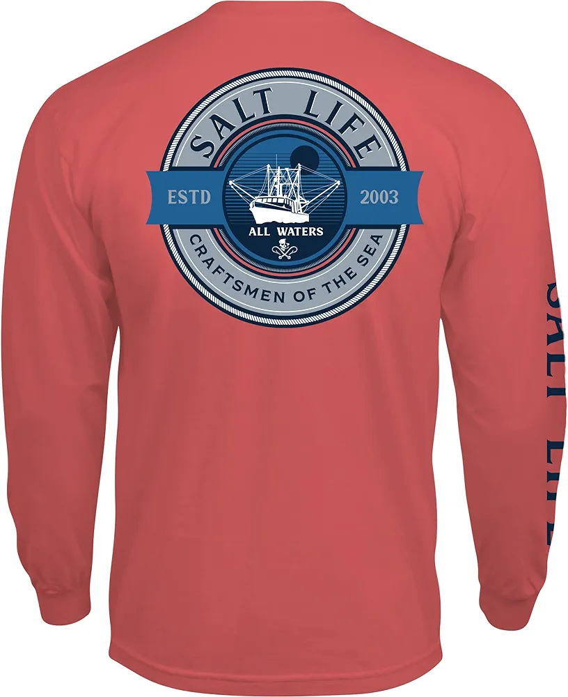 Salt Life Men's All Waters Long Sleeve Crew Neck Tee