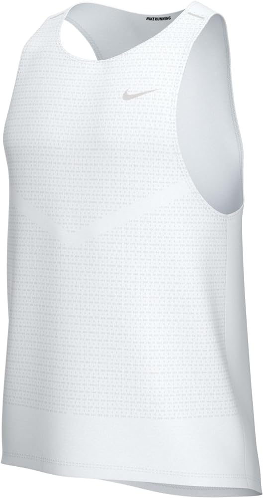 Nike Dri-FIT Rise 365 Men's Running Tank Top (as1, Alpha, m, Regular, Regular, White, Medium)