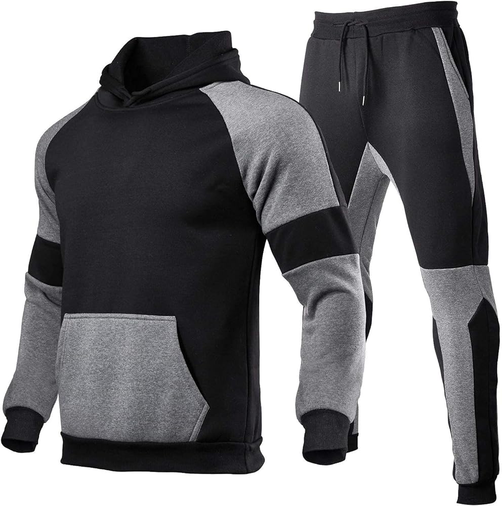 Men's Sweatsuits Set Fleece Hoodie and Jogger Two Piece Tracksuits Sweatpants with Sweatshirts Outfits