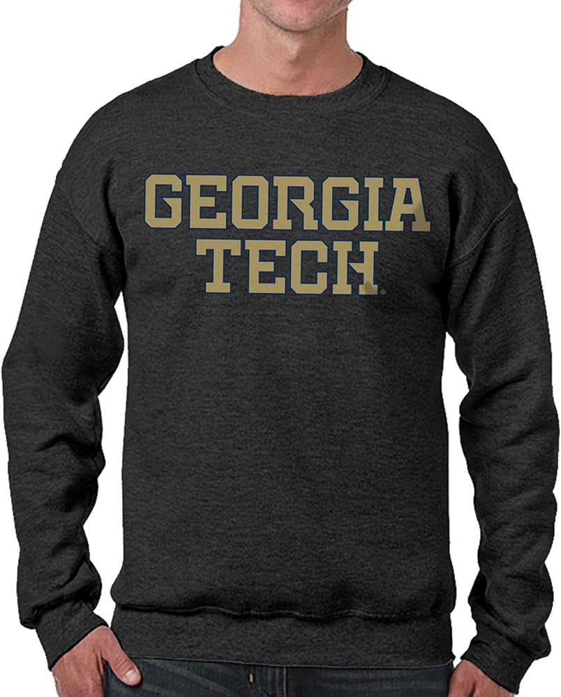 Campus Colors NCAA Adult Charcoal Crewneck Fleece Sweatshirt - Cotton Blend - Stay Warm & Represent Your Team with Style