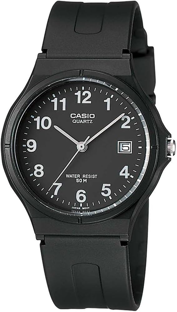 Casio Unisex Core MW59-1BV Black Resin Quartz Watch with Black Dial