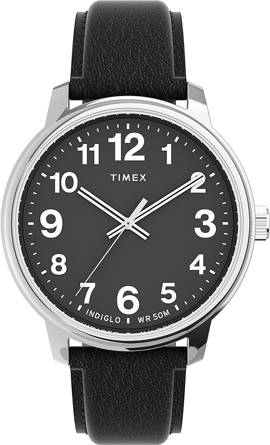 Timex Easy Reader Men's 43mm Leather Strap Watch