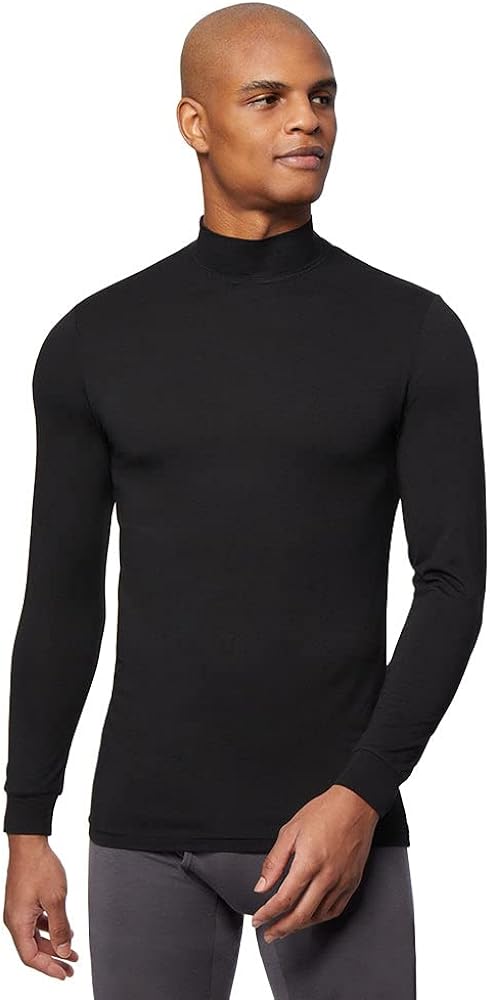 32 Degrees Men's Lightweight Baselayer Mock Top | Long Sleeve | Form Fitting | 4-Way Stretch | Thermal