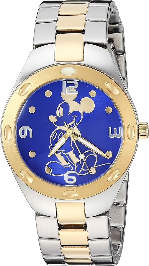 Disney Mickey Mouse Adult Classic Cardiff Articulating Hands Analog Quartz Leather Strap Watch