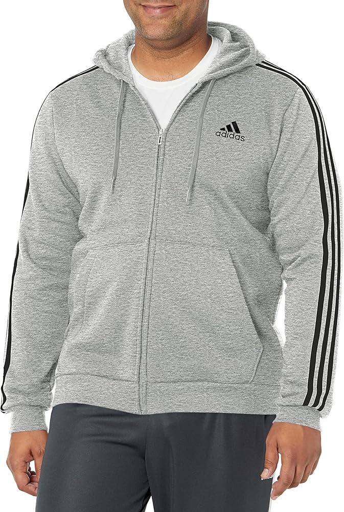 adidas Men's Essentials Fleece 3-Stripes Full-Zip Hoodie