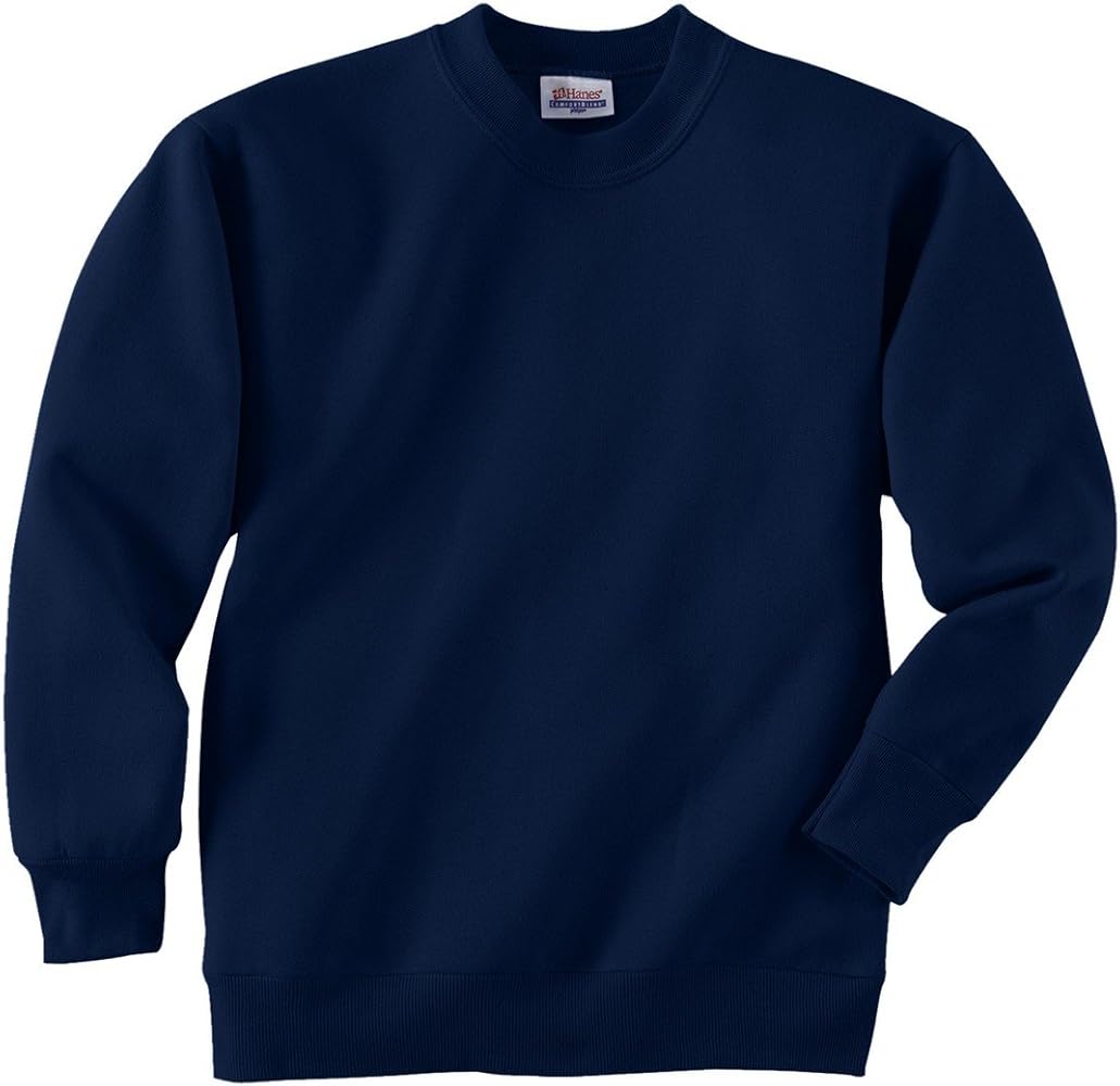 Hanes Boy's Big Cotton Crewneck Fleece Closure Sweatshirt