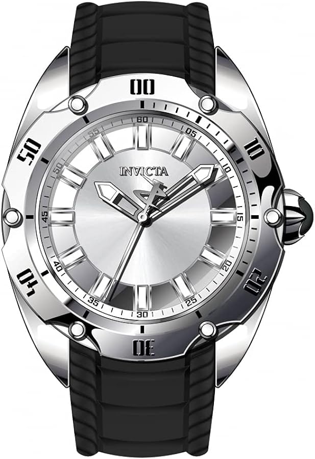 Invicta Men's 33653 Venom Quartz 3 Hand Silver, White Dial Watch