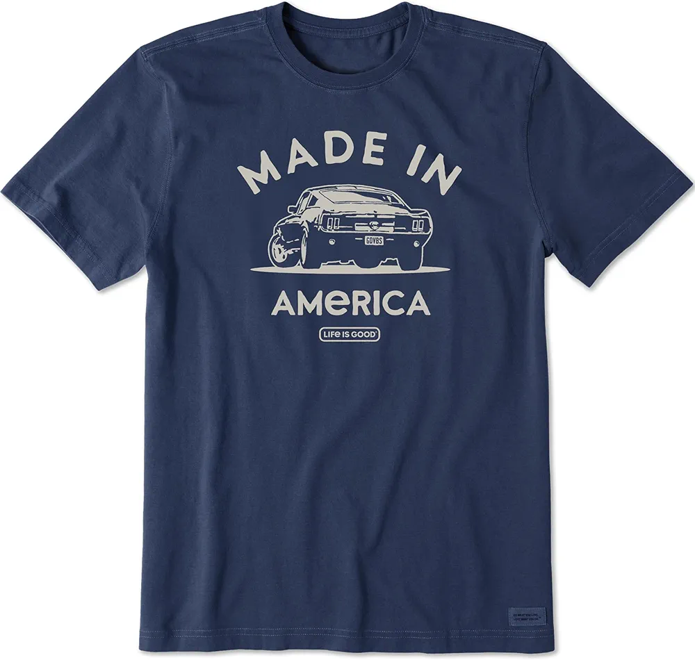 Life is Good Men's Crusher T, Short Sleeve Cotton Graphic Tee Shirt, Made in America Legendary Muscle Car