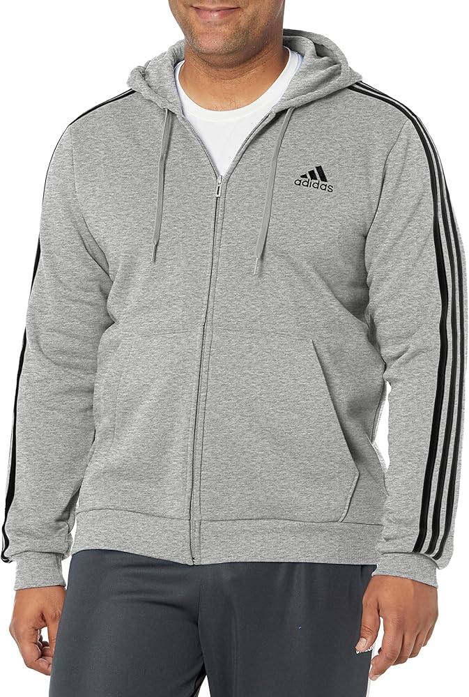 adidas Men's Essentials Fleece 3-Stripes Full-Zip Hoodie