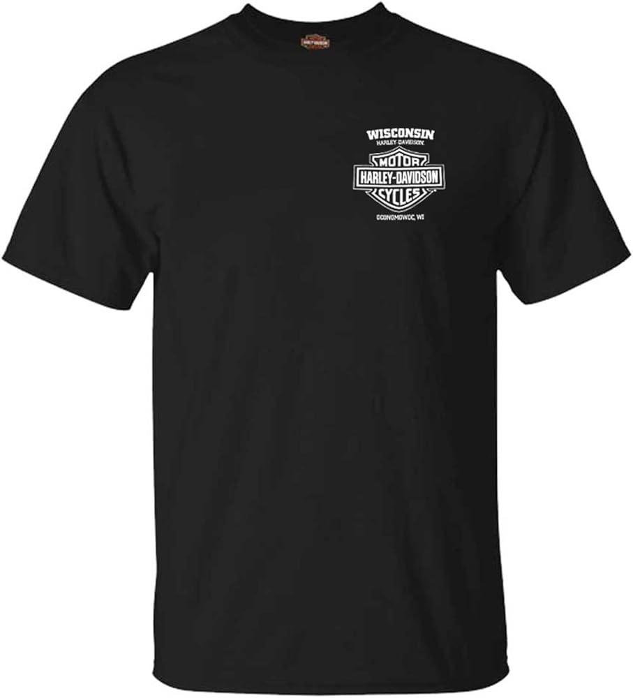 Harley-Davidson Men's Lightning Crest Crew-Neck Short Sleeve Cotton T-Shirt