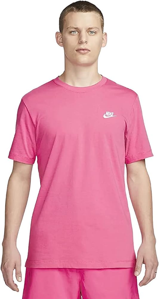 Nike Men's Sportswear Club T-Shirt (US, Alpha, Large, Regular, Regular, Pinksicle)